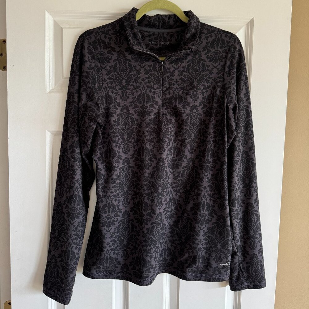 Eddie Bauer 1/4 zip top, base-layer. Paisley pattern. Size L